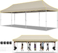 Hoteel 10x30 Pop Up Canopy Heavy Duty Without Sidewall, Waterproof Outdoor Event Tents, Easy Set-up Instant Tent with Hand Bag, Rope & Nail, Hexagonal Leg (1-Year Warranty,Upgrade)