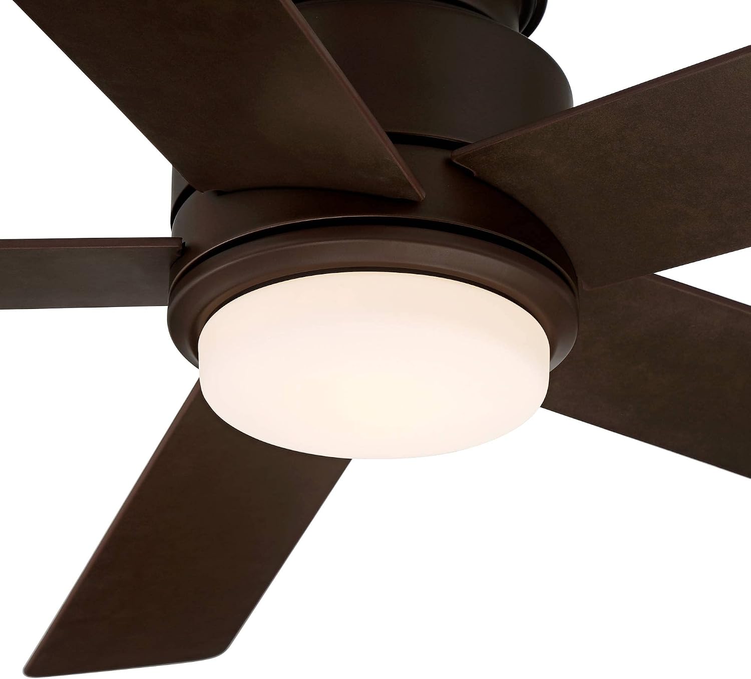Casa Vieja 52' Grand Palm Modern Outdoor Hugger Ceiling Fan with Dimmable LED Light Remote Control Oil Rubbed Bronze White Opal Glass Damp Rated for Patio Exterior House Porch Gazebo