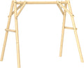 Outsunny 660 lbs Porch Swing Frame, Heavy Duty A-Frame Wooden Swing Stand for DIY Painting, Freestanding Hanging Chair Stand Only for Porch, Lawn, Garden, Backyard, Natural Wood