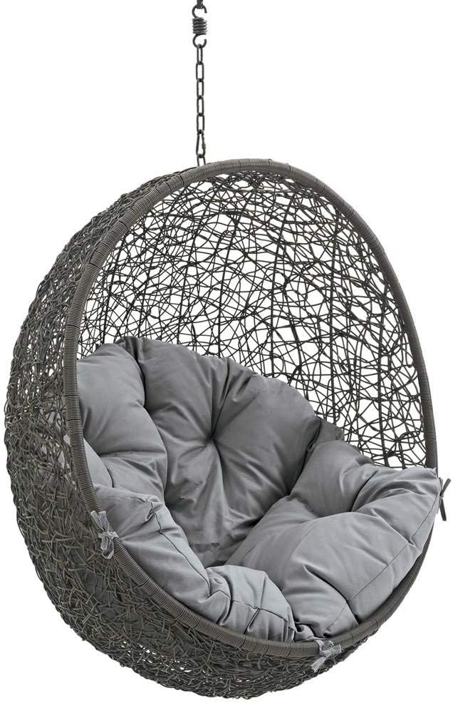 Modway Hide Outdoor Patio Swing Chair Without Stand, Gray