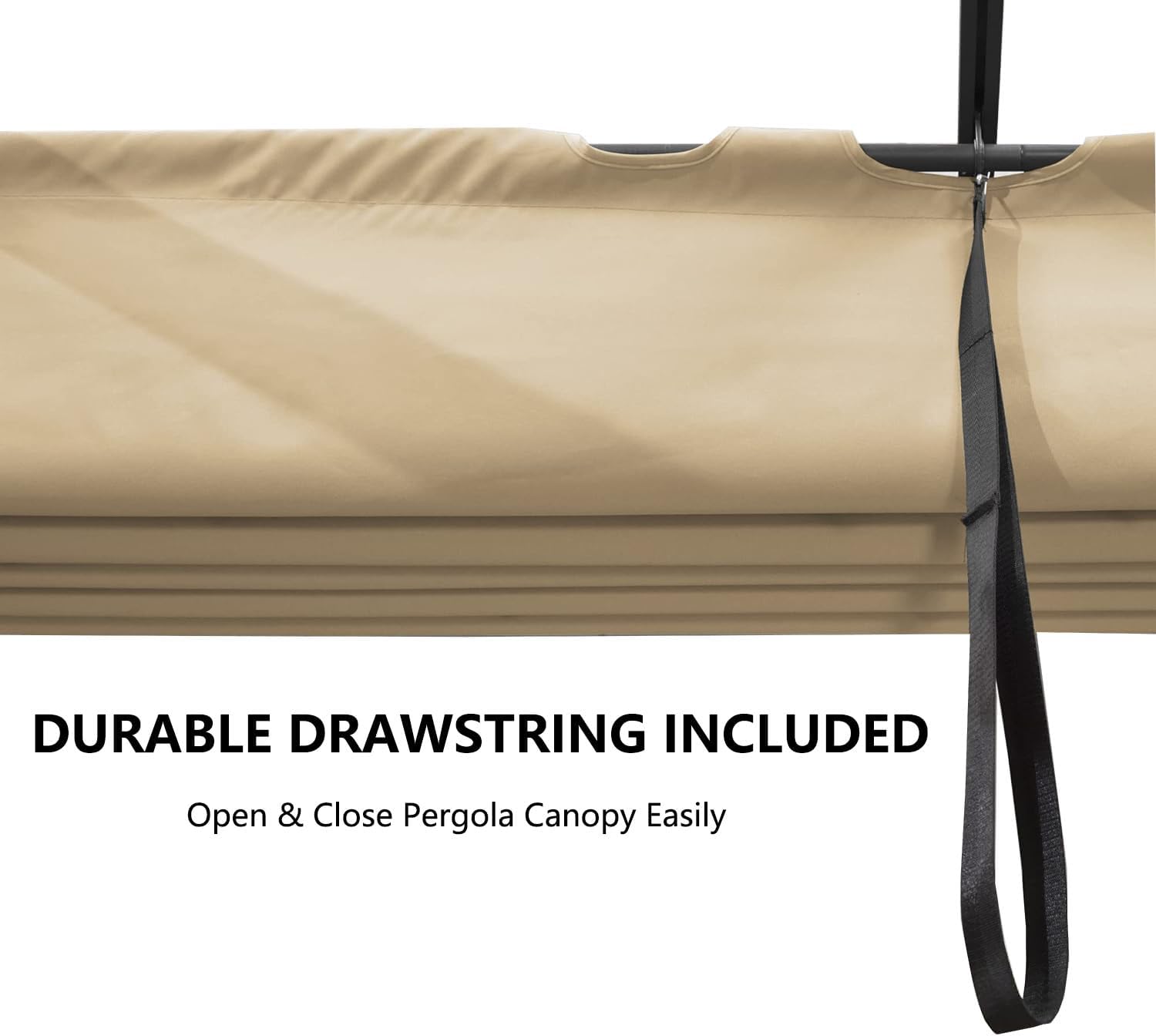 Pergola Shade Cover Replacement Canopy Top Compatible with 10 X 12 ft 6-Bar Pergola Frames - Beige (Canopy Size 116' W x 120' L, Canopy Top Only)