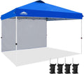 EAGLE PEAK Commercial Canopy 12x12 Pop Up Canopy Tent with 1 Sidewall, Easy Setup Heavy Duty Instant Event Shelter for Vendors & Markets, Outdoor Sun Shade, Blue