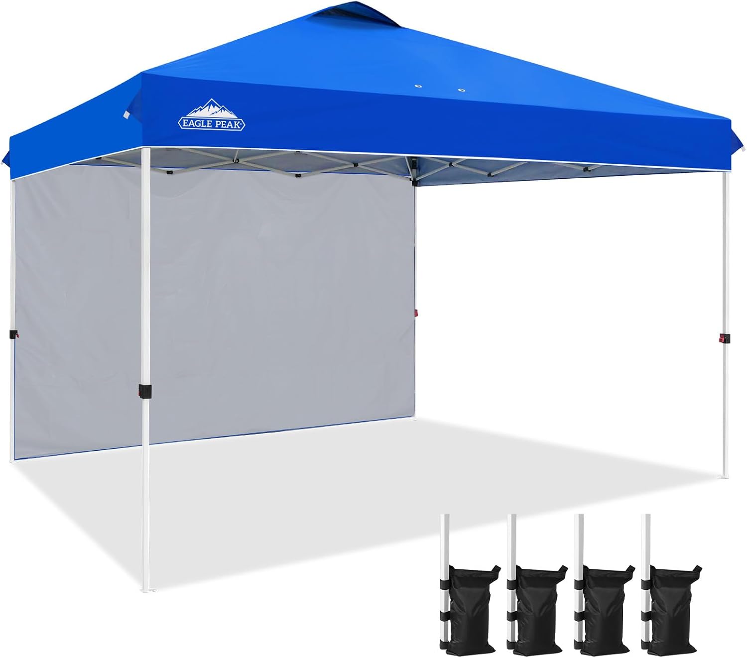 EAGLE PEAK Commercial Canopy 12x12 Pop Up Canopy Tent with 1 Sidewall, Easy Setup Heavy Duty Instant Event Shelter for Vendors & Markets, Outdoor Sun Shade, Blue