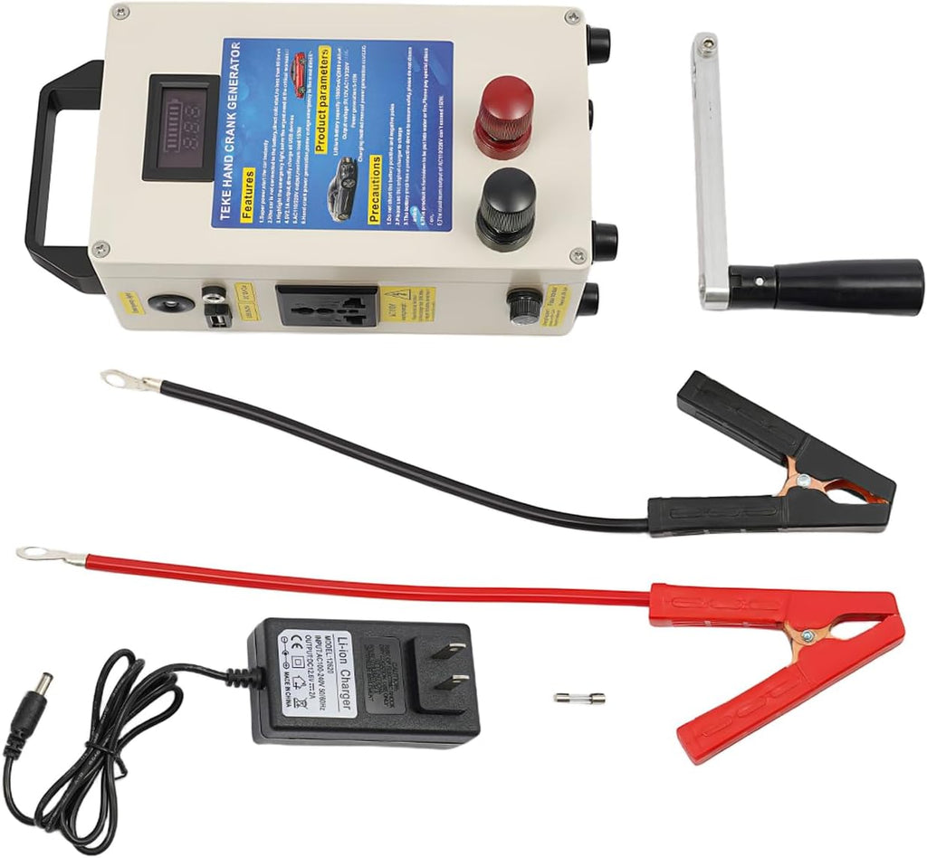 Hand Crank Generator, 20A 15600mAh Portable Power Station High Power Manual Power Supply Emergency Charger with Handle&Cable Lines for Field Operations Natural Disasters Survival Training