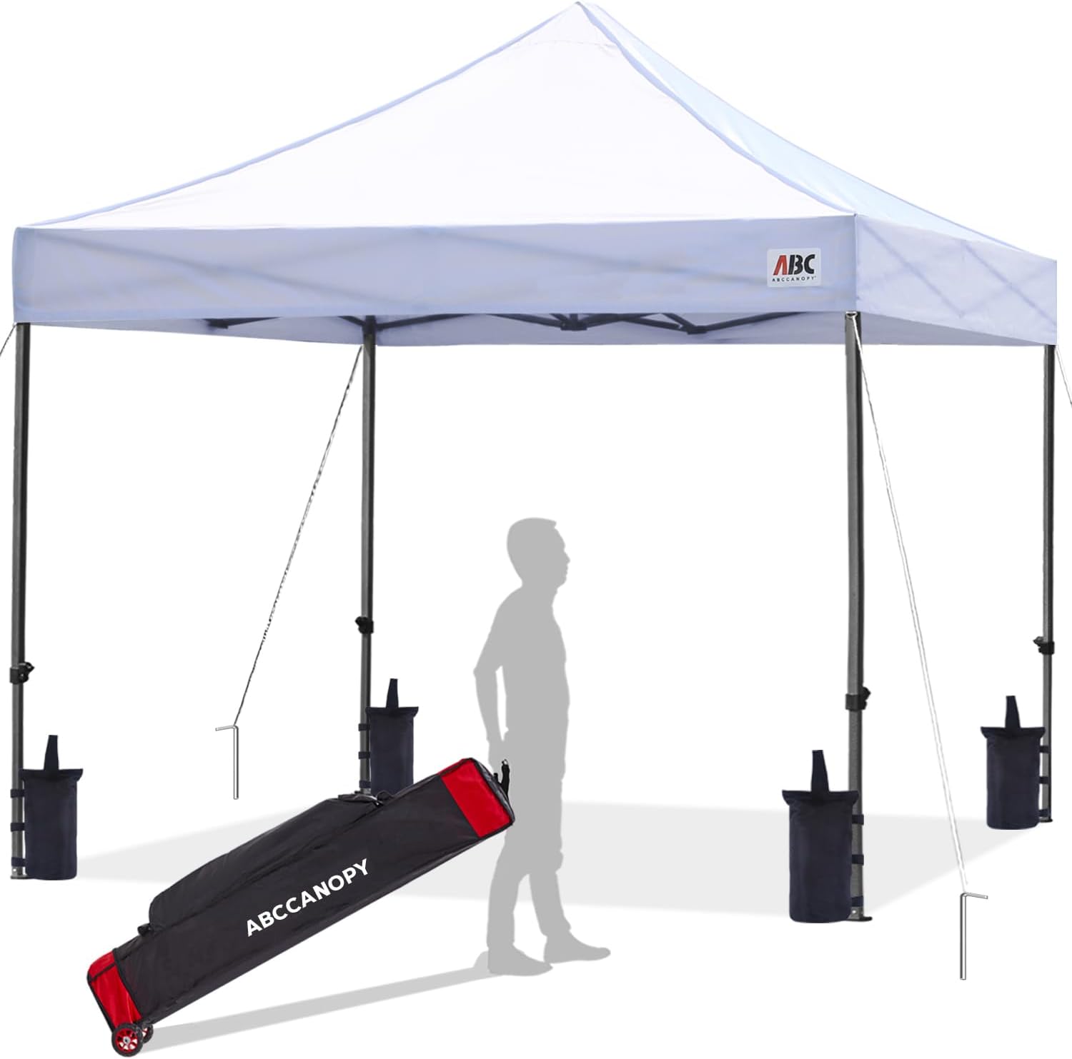 ABCCANOPY Patio Pop Up Canopy Tent 8x8 Commercial-Series (White)