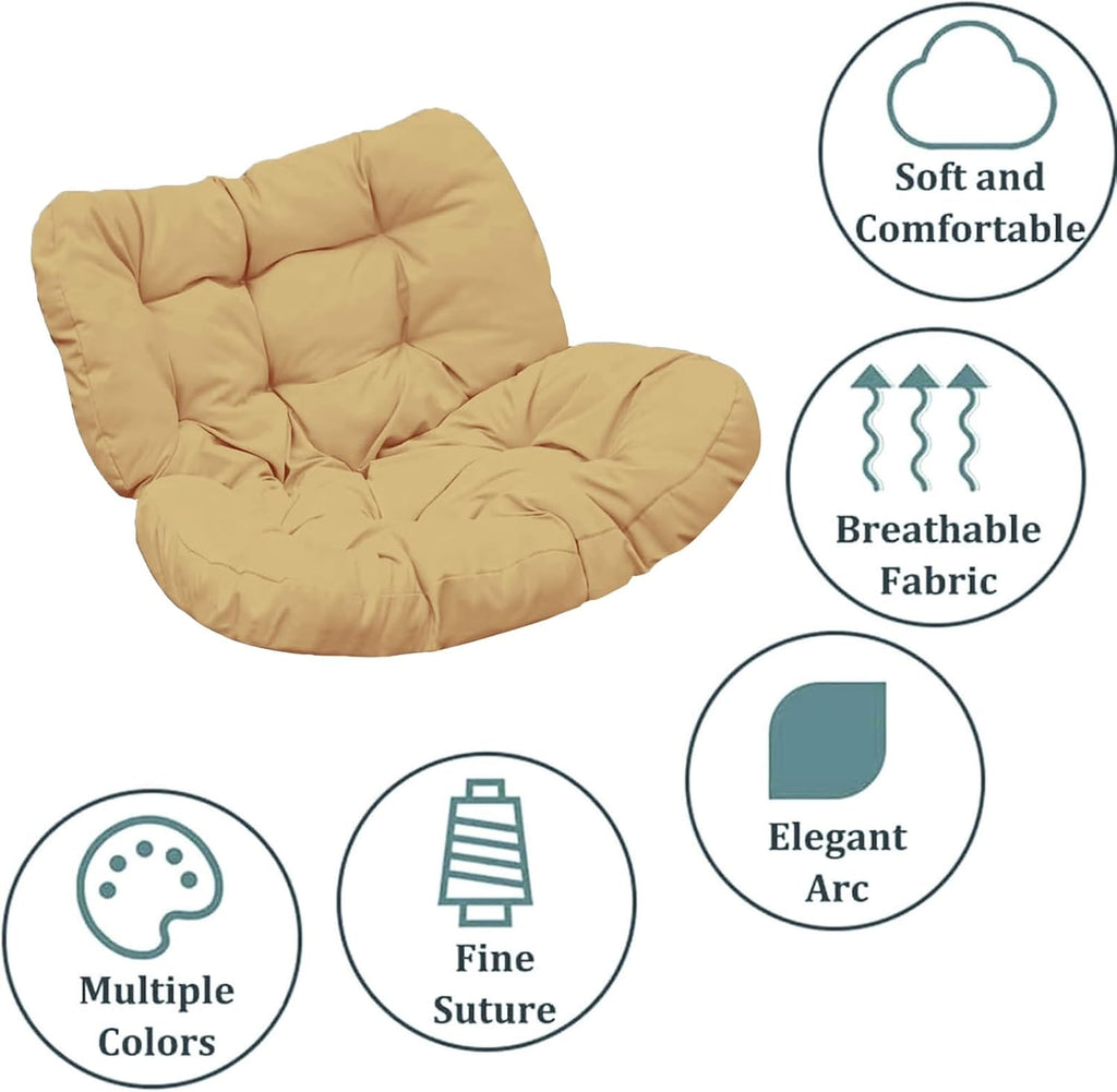 Papasan Rocking Chair Cushion, Rattan Wicker Lounge Chair Cushion, Oversized Comfy Patio Chair Cushion, Modern Royal Chair Cushion for Bedroom Garden(Only Cushion)
