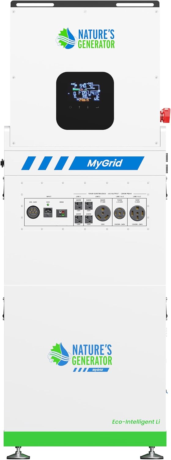 Nature's Generator Mygrid Lithium 10K Solar Generator with 50A Automatic Transfer Switch