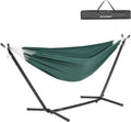 EchoSmile Double Hammock with Detachable Stand - 480 lbs Heavy Duty 2 Person Adjustable Hooks Indoor Outdoor Stand Hammock Durable Steel Frame, Green