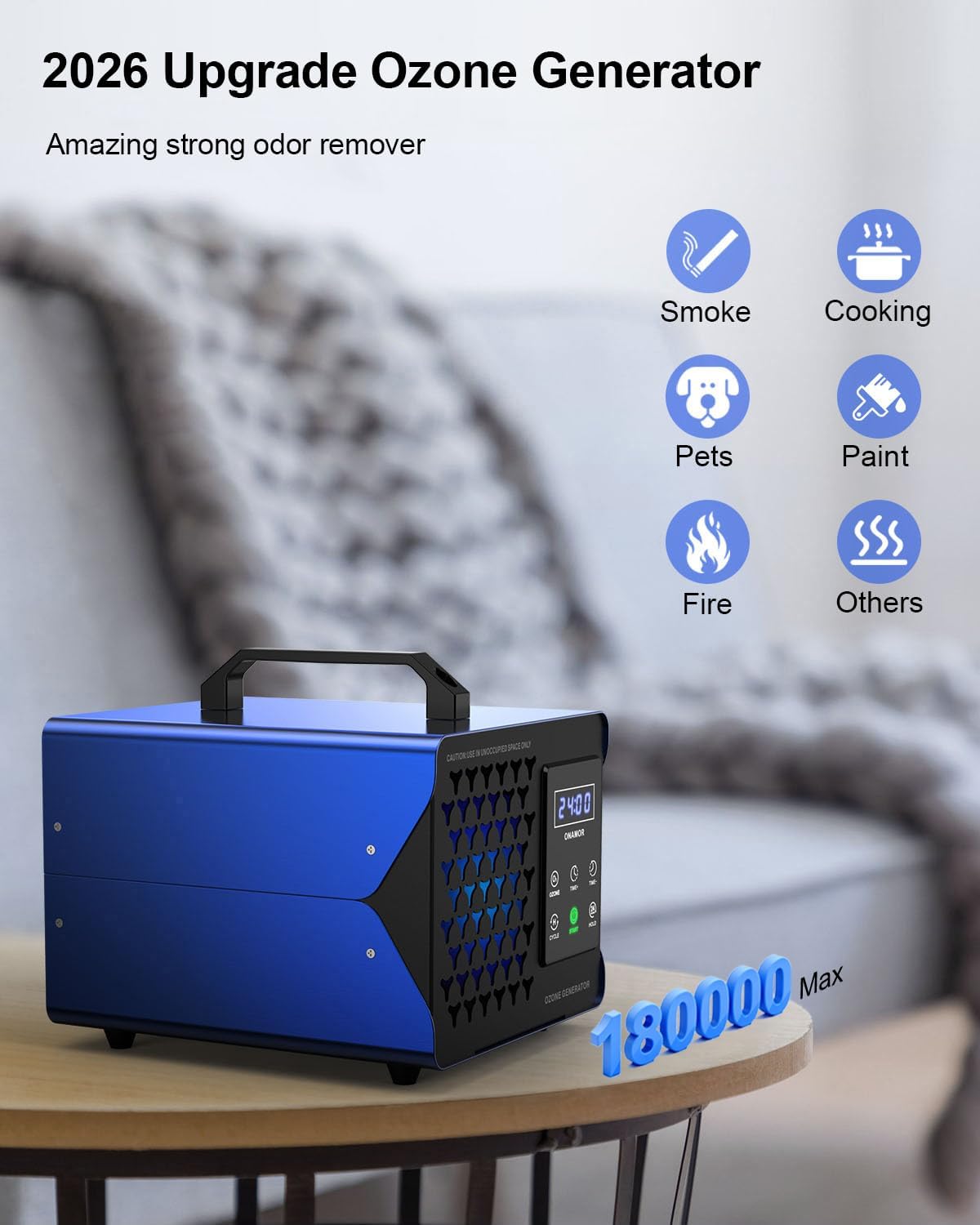 ONAMOR Bundle | Ozone Generator 70000mg and Digital Ozone Generator 180000mg - High Capacity Ozone Machine Odor Removal for Smoke, Car, Basement And Pet Room