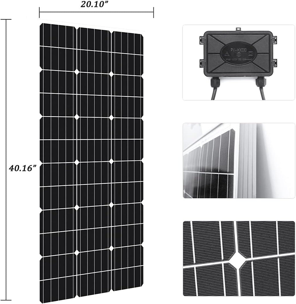 1000 Watt 12V Wind Solar Powered Complete Kit with Battery & Inverter ： 6X 100W Solar Panel + 400W Wind Turbine Generator + 2X 100AH Lifepo4 Batteries +1000W Pure Sine Inverter + Hybrid Controller