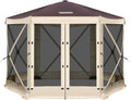 Tecoom 6-Sided Pop Up Gazebo Tent, Screen House with Mosquito Netting Canopy for Camping, 10x10ft Portable Sun Shelter Removable Siedwalls for Outdoor, Garden, Activities, Khaki