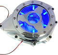 AfterMokit Replacement See Through Engine Stator Generator Cover with Blue Led for Suzuki GSX1300R Hayabusa 1999-2019 Chrome Crankcase Cover with Engraved Black Kanji