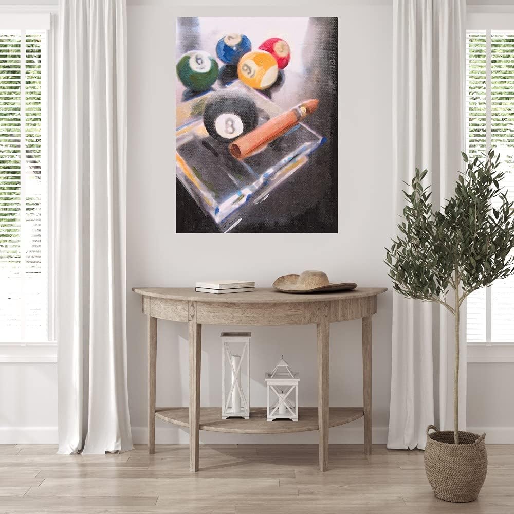 Fine Art Canvas Game Night II Canvas Wall Decor by Artist HeatherA. French-Roussia for Living Room, Bedroom, Bathroom, Kitchen, Office, Bar, Dining & Guest Room - Ready to Hang - 24 in x 32 in