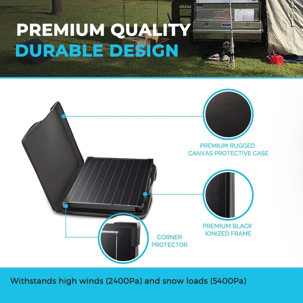 Renogy 100W Portable Solar Panel, 25% High Efficiency Solar Panel Kit with 20A Charger Controller for 12V Battery&Power Station, N-Type Foldable Solar Panels w/Tempered Glass for RV, Camping Off-Grid