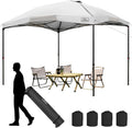 KAMPKEEPER 12x12 Pop Up Canopy Tent,Heavy Duty Outdoor Sun Shade for Events,Camping,Parties - Polygonal Patio Gazebo with Wheeled Bag,4 sandbags (White, 12x12FT)