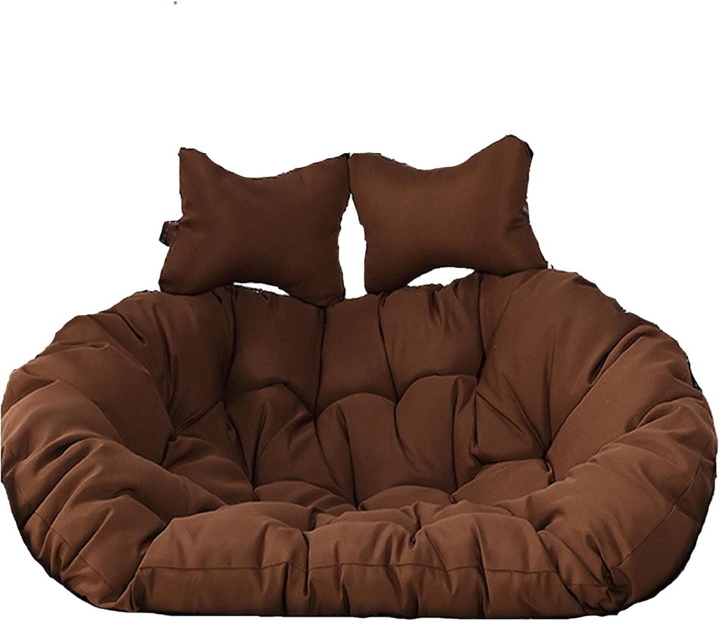 Double Rocking Chair Cushion, Thick Chair Cushion for Hanging Basket Chair, Egg Hanging Chair, Rattan Chair, Wicker Chair Cushion for Indoor Outdoor Patio Garden, Egg Chair Cushion only ( Color : Coff