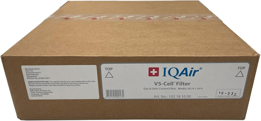 IQAir V5-Cell Filter 3Pk - Genuine Replacement Air Filter HealthPro Plus - Activated Carbon & Alumina Filter for Versatile Gas and Odor Control - Swiss Made Filters for Air Purifiers