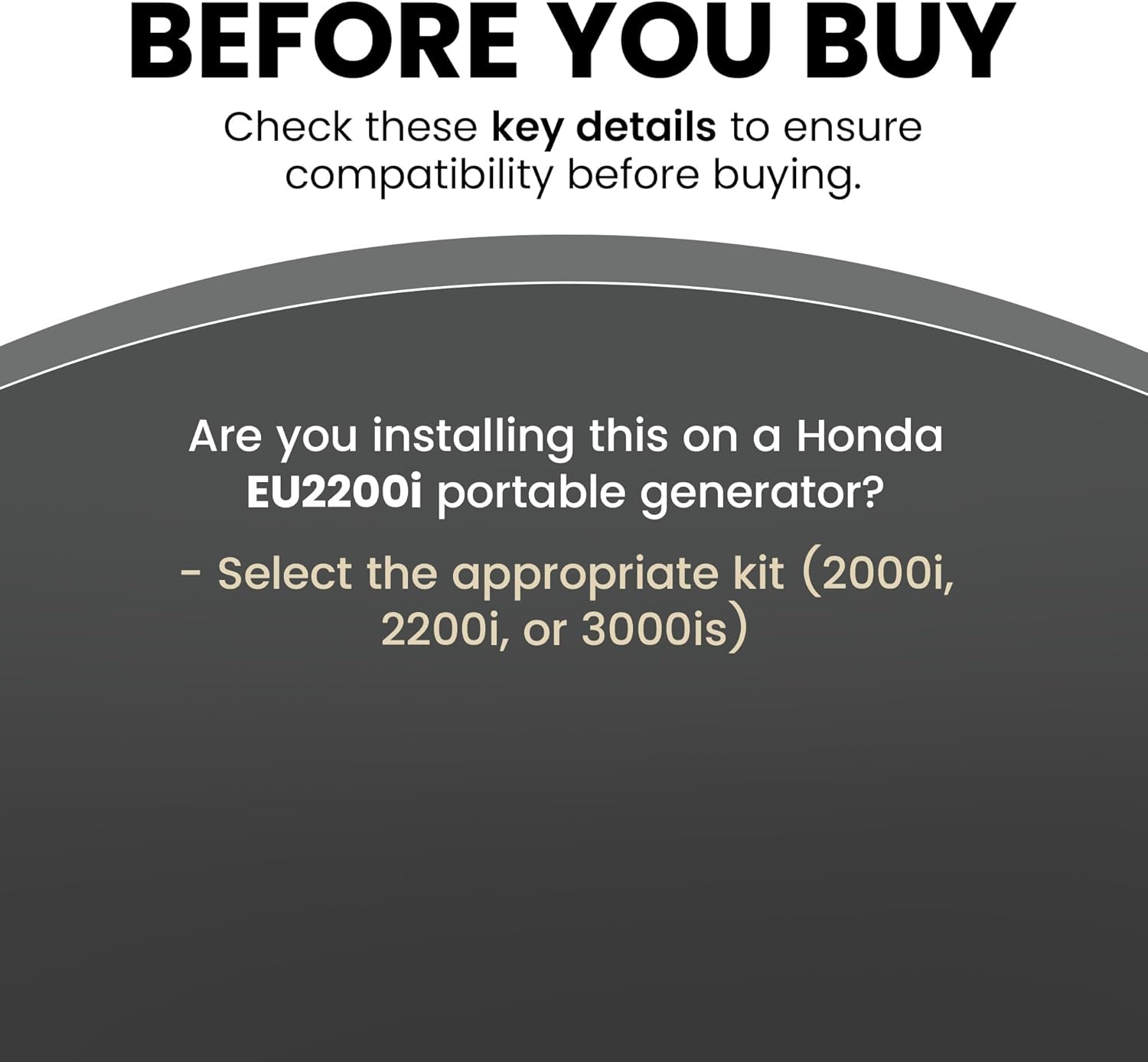 Hutch Mountain Generator Propane Conversion Kit Honda EU2200i- Dual-Fuel Conversion for Propane & Gasoline - Portable Generator Backup Kit for Home Emergencies, Camping, and RVs