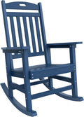 YEFU Outdoor Rocking Chair Porch: Outdoor Patio Rocking Chairs-Oversized Rocker Chair-All Weather Poly Rocker Lawn Chairs for Adult-Seat Area 22'x21'-Backrest Height 31'-380lbs Weight Capacity-Navy
