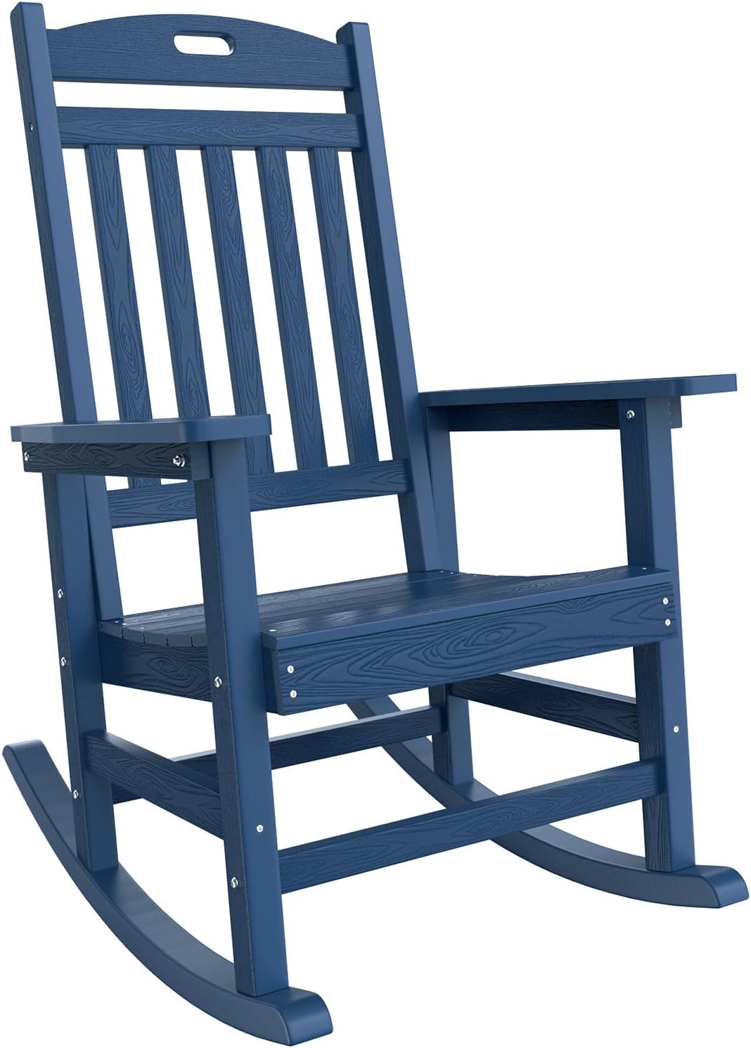 YEFU Outdoor Rocking Chair Porch: Outdoor Patio Rocking Chairs-Oversized Rocker Chair-All Weather Poly Rocker Lawn Chairs for Adult-Seat Area 22'x21'-Backrest Height 31'-380lbs Weight Capacity-Navy