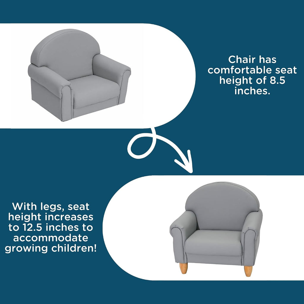 Children's Factory As We Grow Toddler Chair, Flexible Seating for Daycare or Preschool, Kids Reading Couch, Playroom Furniture, Gray