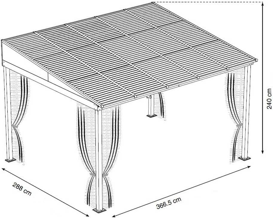 Sojag Outdoor 10' x 12' Portland Wall-Mounted Hardtop Gazebo Outdoor Shelter