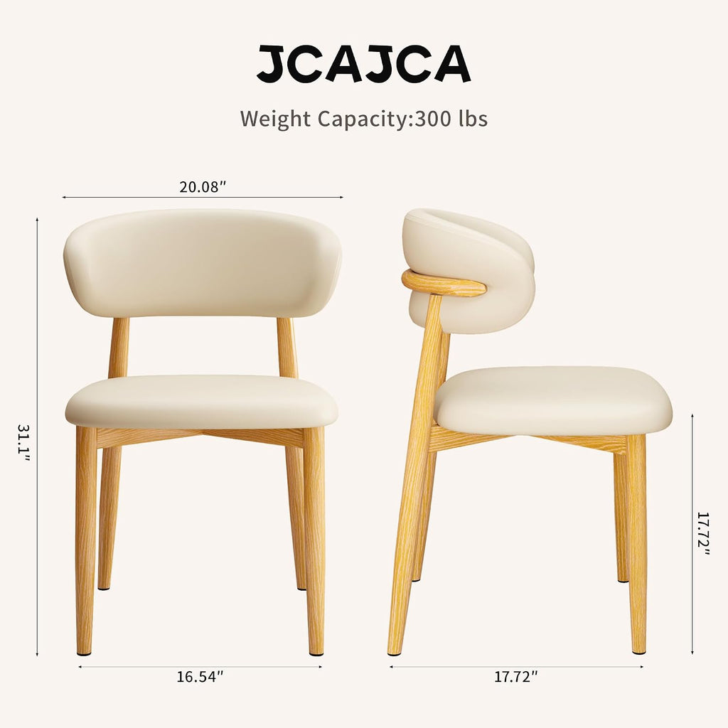 Kitchen Dining Chairs Set of 6 Modern Leather Farmhouse Dining Room Chairs, Beige