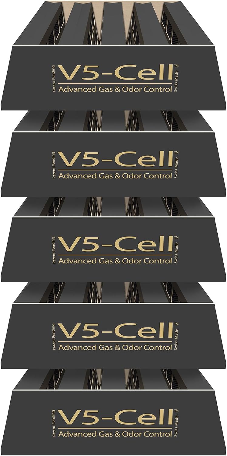 IQAir V5-Cell Filter 5Pk- Genuine Replacement Air Filter HealthPro Plus - Activated Carbon & Alumina Filter for Versatile Gas and Odor Control - Swiss Made Filters for Air Purifiers - 5 Pack