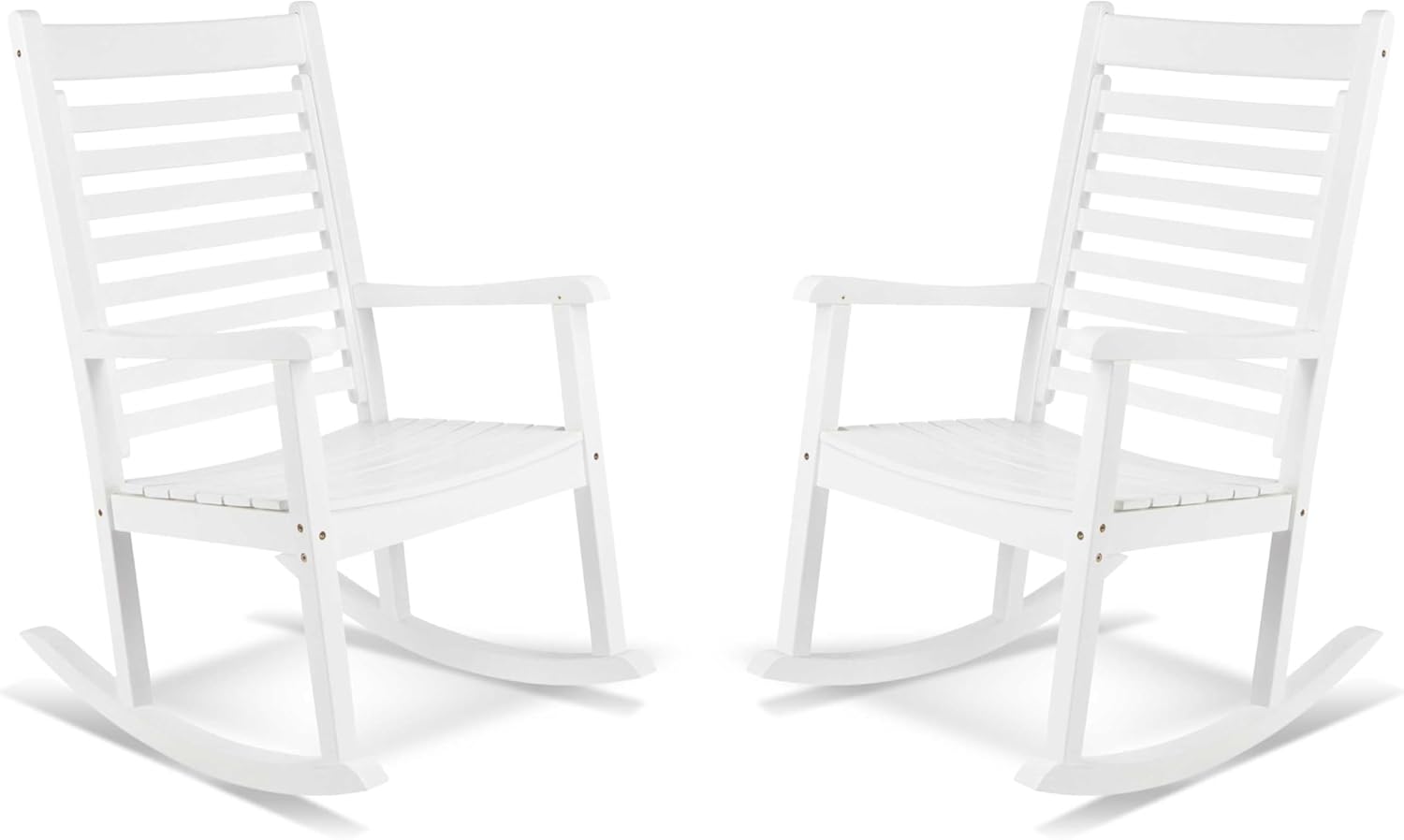 Shine Company 4337WT-142, Set of 2 Modern Wood Rocking Chair, Classic White