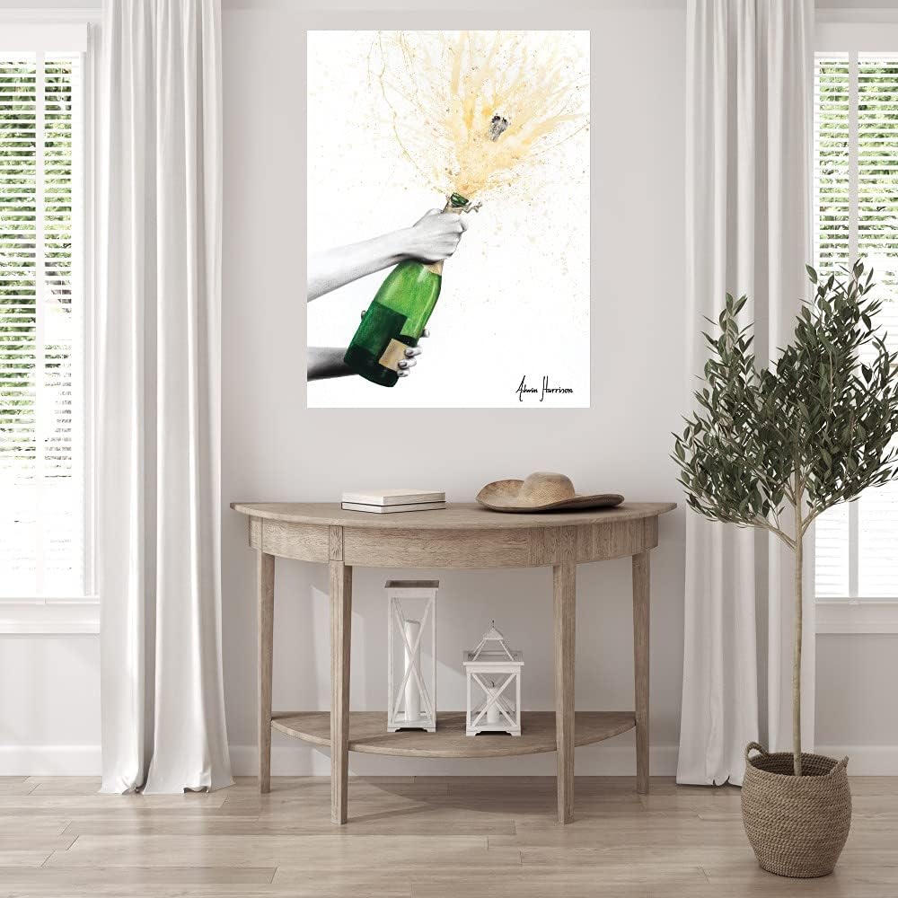 Fine Art Canvas Golden Canvas Wall Decor by Artist Marta Wiley for Living Room, Bedroom, Bathroom, Kitchen, Office, Bar, Dining & Guest Room - Ready to Hang - 42 in x 56 in