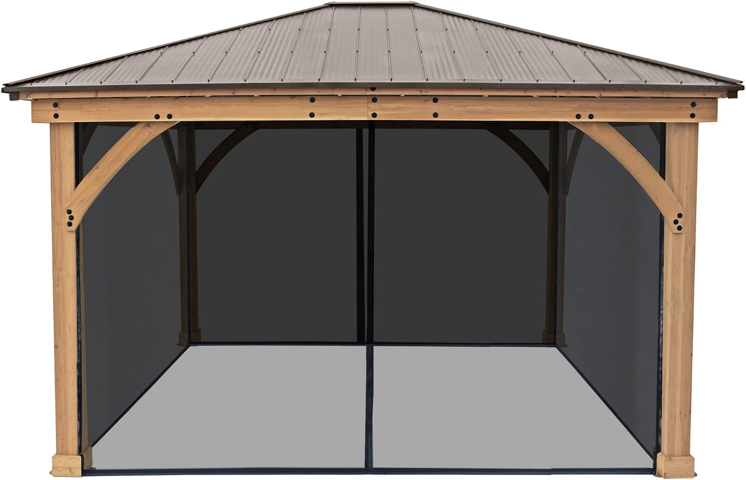 Yardistry 11 x 13 Meridian Gazebo Mesh Kit with 4 Mesh Panels, fits 11x13 Meridian Gazebo, Black