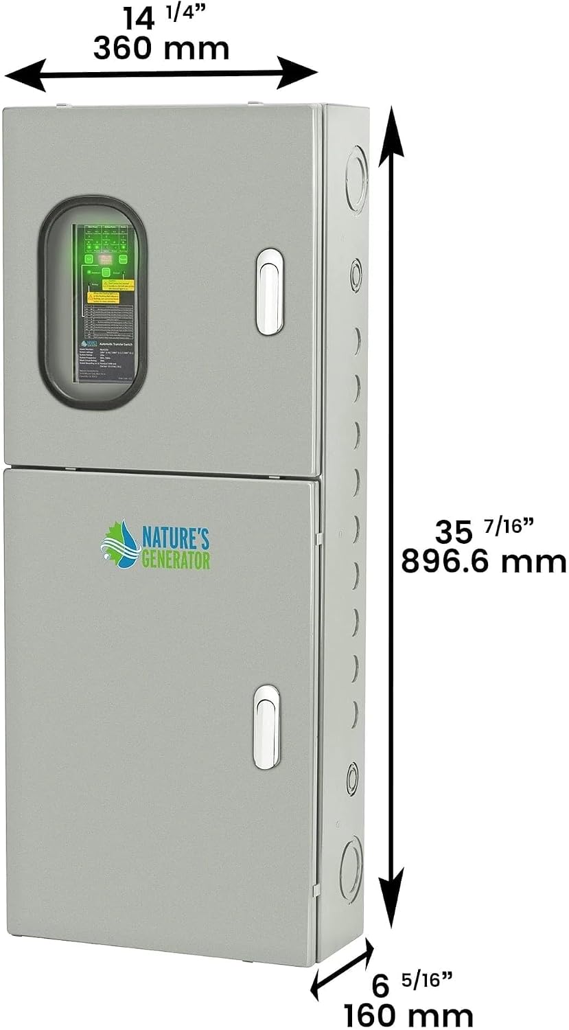 Natures Generator 3 Packs 3840Wh Solar Generator + 125A Automatic Transfer Switch, Lithium Batteries, 6000W Power Station for Home Backup, RVs, Emergencies, Power Outages, and Outdoor Camping
