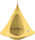 Single Cacoon Hanging Chair – Cozy Indoor/Outdoor Hammock with Polyester Canvas, 440 lb Capacity, Includes 18ft Rope & Carabiner (Lemonade)