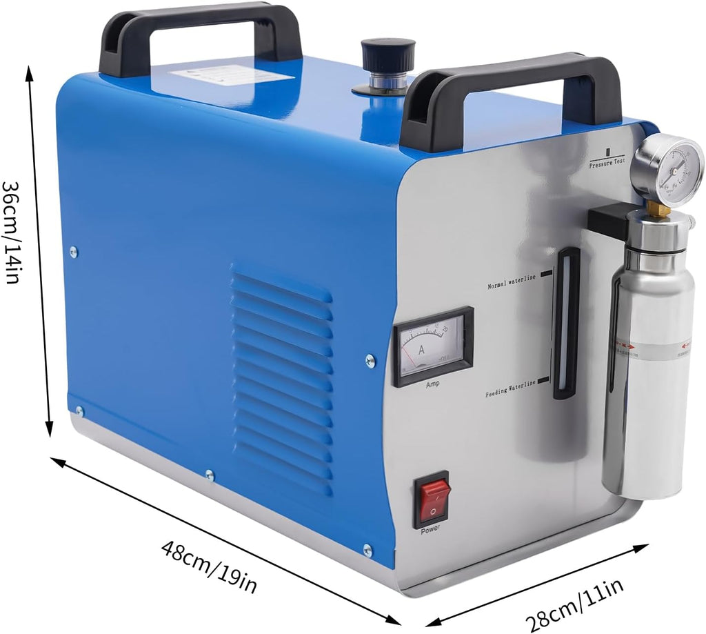 Gbonklong Oxygen Hydrogen Generator Water Welder Hydrogen Generator HHO Generator 86.26 Qt/H Flame Welder Acrylic Oxygen Generator for Home Use, Portable Oxygen Generator (Blue)
