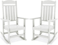 NAVINE Outdoor Rocking Chairs Set of 2, Oversized High Back Patio Rocking Chairs, All Weather Porch Rocking Chairs for Outside. White