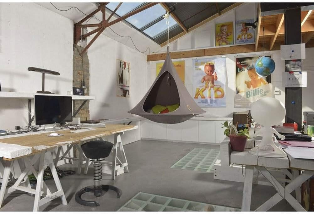 Double Cacoon Hanging Chair for Two – Cozy Indoor/Outdoor Hammock with Polyester Canvas, 440 lb Capacity, Includes 18ft Rope & Carabiner (Turquoise)