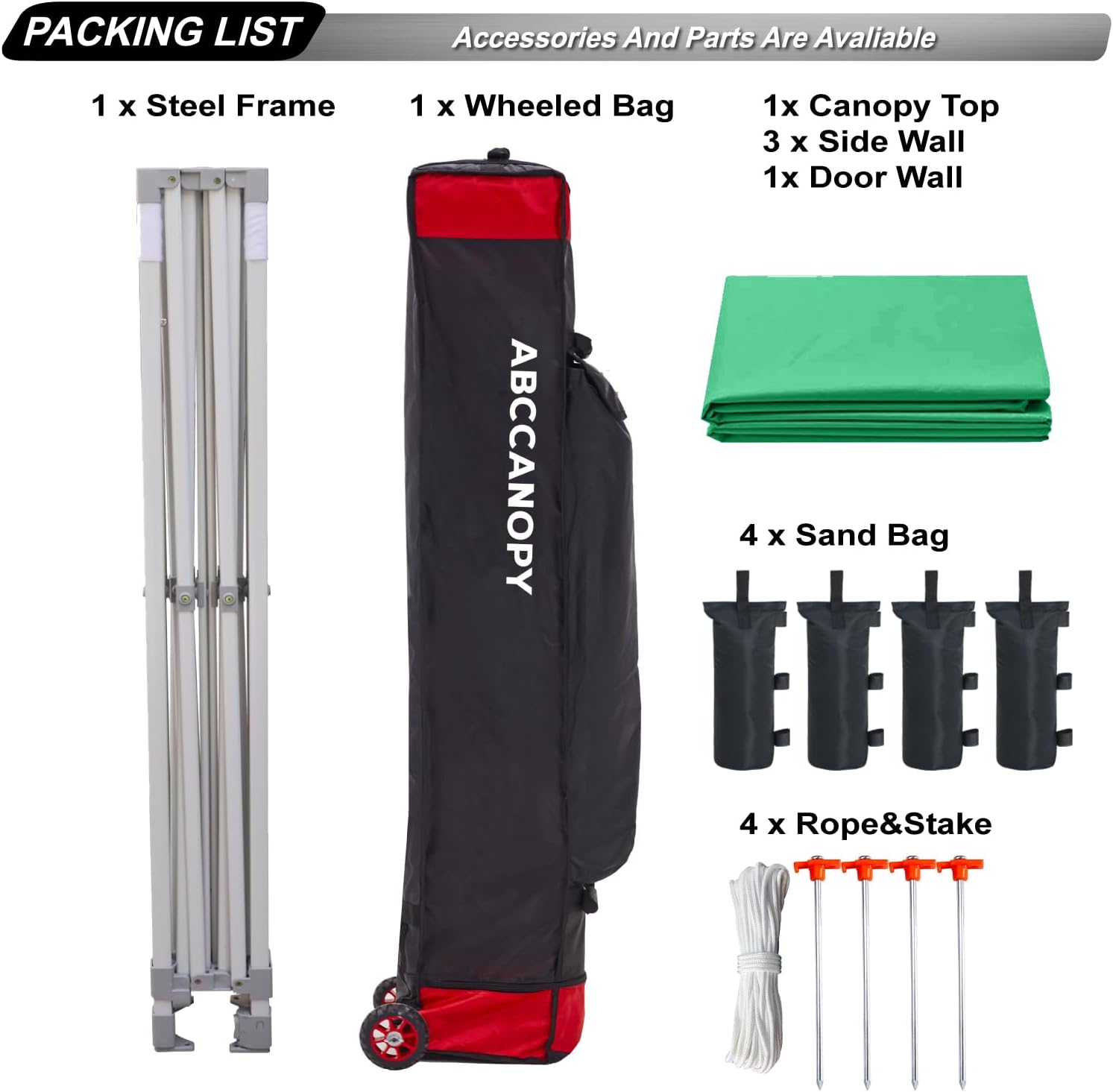 ABCCANOPY Easy Pop Up Canopy Tent with Sidewalls 10x10 Commercial -Series
