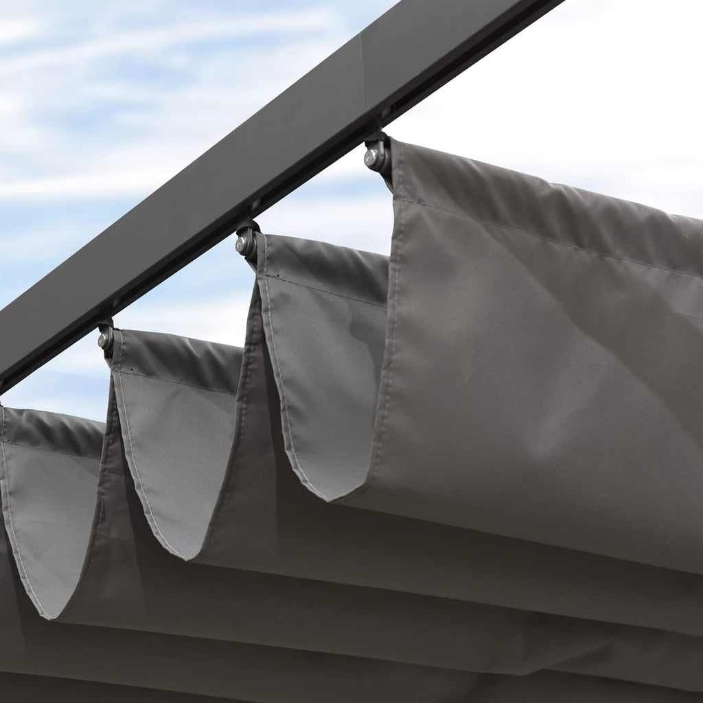 PURPLE LEAF Pergola Shade Cover for 10' X 12' Deck Porch Outside Outdoor Retractable Durable Fabric Canopy Replacement Top Only Gray