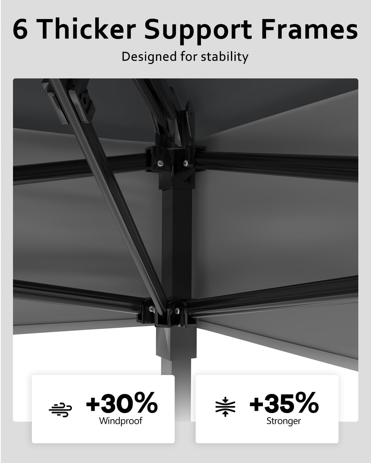 Garveelife Canopy Tent 13x13, Pop Up Gazebo Tent Easy Setup with 4 Sand Bags for Backyard Garden Patio, Mosquito Netting & Height Adjustable - Gray