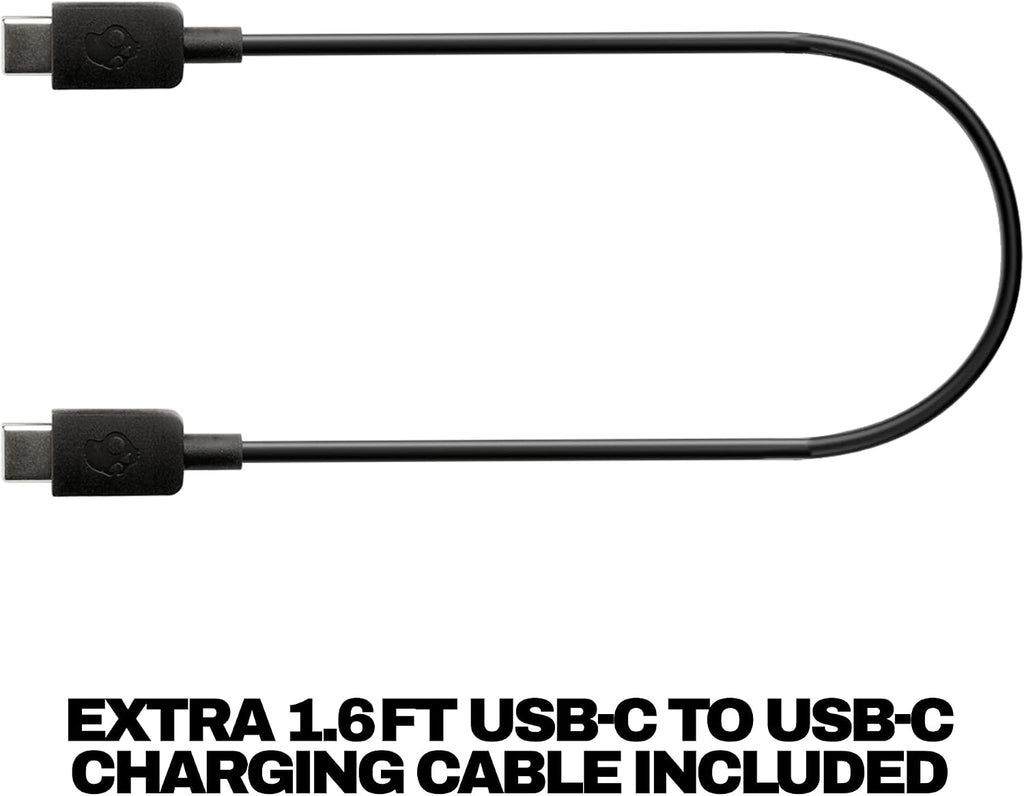 Skullcandy Hesh ANC Wireless Over-Ear Bluetooth Headphones with Extra USB-C Charging Cable, Active Noise Canceling, 22 Hrs Battery, Foldable Lightweight Design, Microphone iPhone Android - True Black