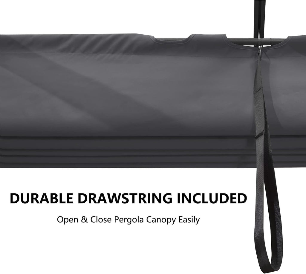 Pergola Shade Cover Replacement Canopy Top Compatible with 10 X 12 ft 6-Bar Pergola Frames - Gray (Canopy Size 116' W x 120' L, Canopy Top Only)