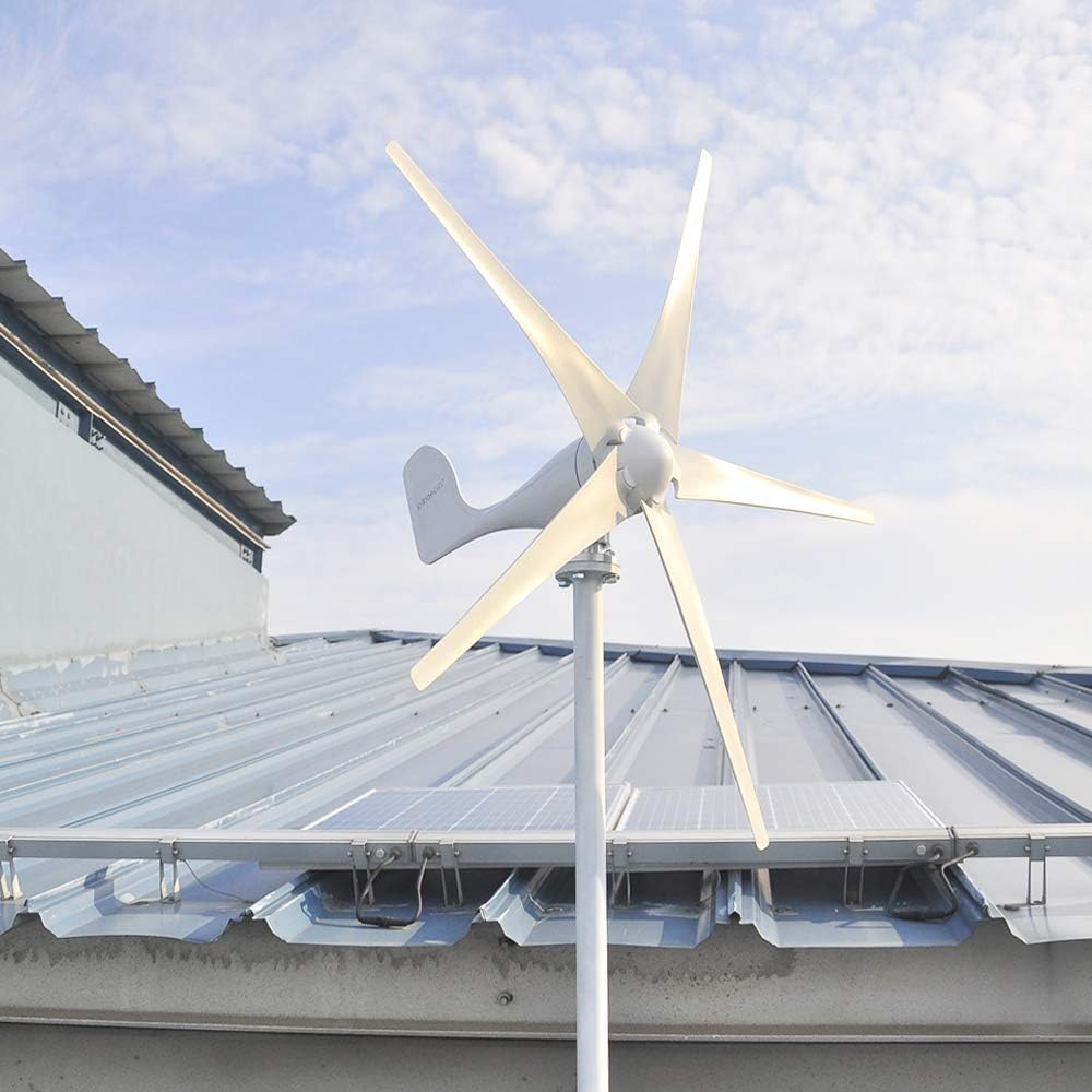 Wind Turbine Generator Kit 400W 12V with 5 Blade, with Charge Controller, Wind Power Generator for Marine, RV, Home, Windmill Generator Suit for Hybrid Solar Wind System