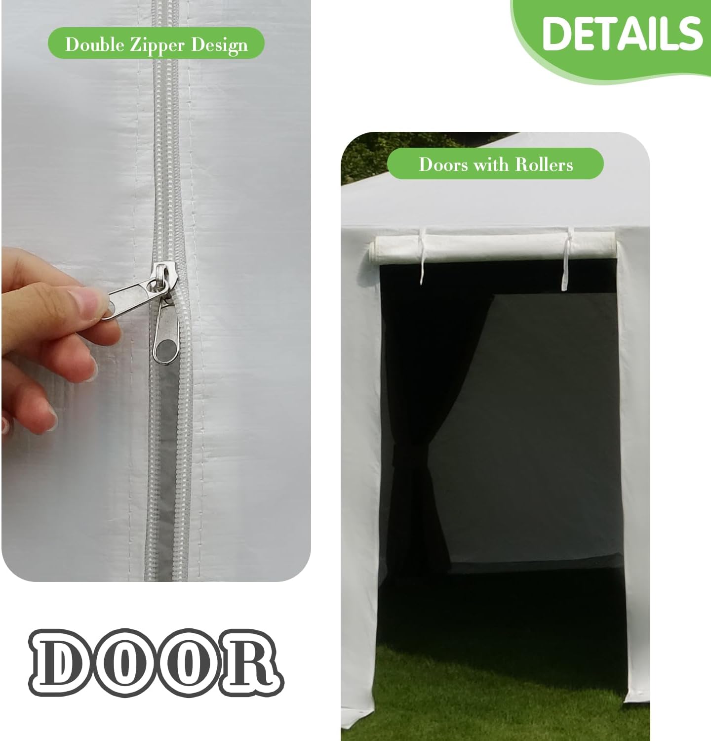 Domi 12' x 14' Universal Winter Gazebo Cover, All Season Waterproof Enclosed Cover with Sidewalls & Ventilated Mesh Windows, All-Weather Outdoor Cover for Gable Roof Gazebos, White