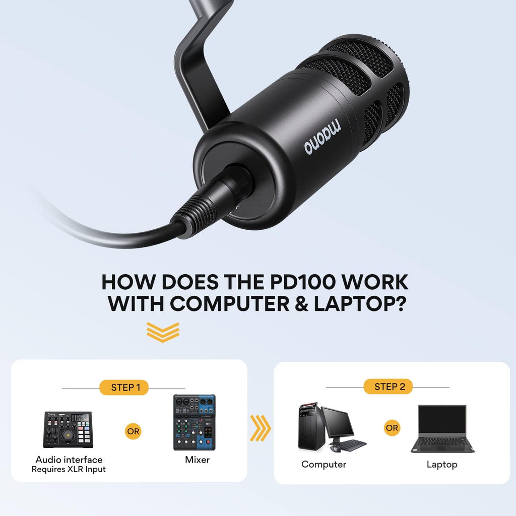 MAONO Gaming Podcast Equipment: Gaming Mixer with Dynamic Mic and 3.5 mm Monitor Headphones for Gamer, Youtuber, Podcaster
