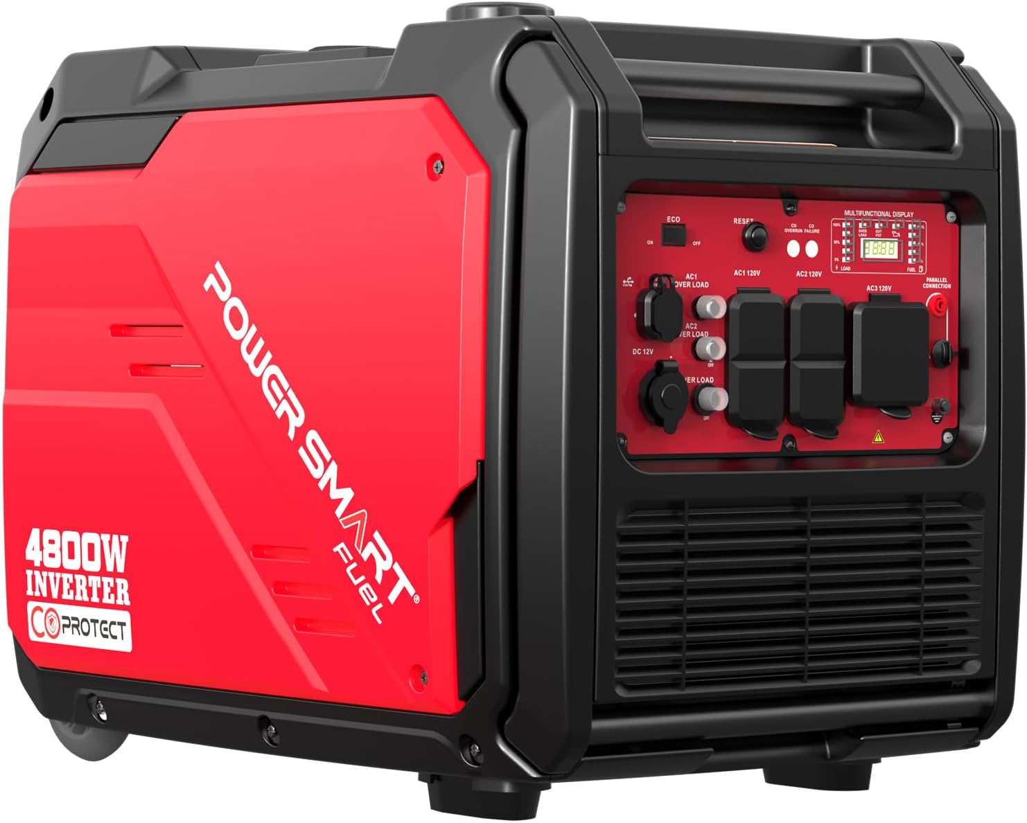 PowerSmart 4800-Watt Gas-Powered Portable Inverter Generator with CO Sensor, Super Quiet Generator for Home Use, Camping and Jobsit, RV Ready 30A Outlet, Wheels Handle Kit, EPA Compliant