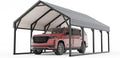 12 x 20 FT Metal Carport, Heavy Duty Carports Reinforced Frame and Steel Roof, All-Weather Shelter Canopy for Pickups, Boats, Cars, and Tractors