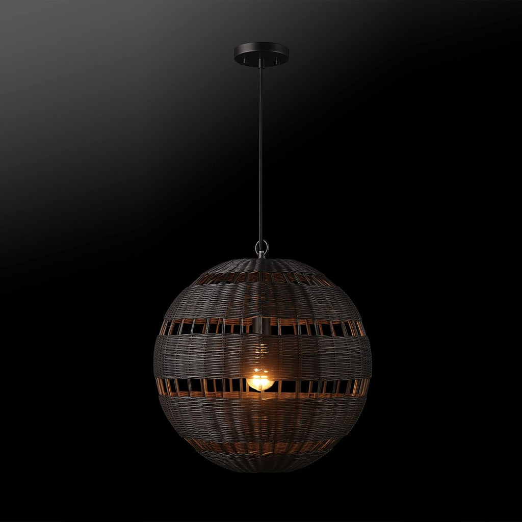 Globe Electric Novogratz x 65838 Beth 1-Light Pendant Lighting, Matte Black, Bulb Not Included