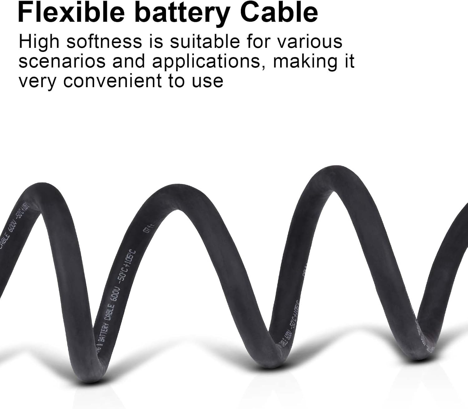1/0 Gauge Battery Cable,30FT Black 1/0 AWG Pure Copper Wire Welding Cable, for Automotive, Battery, Solar and Generator, Standard USA OFC Wire
