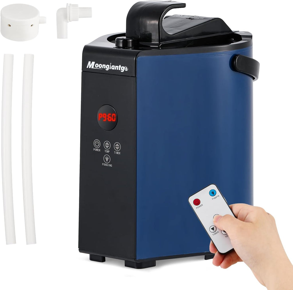 Moongiantgo Portable Sauna Steamer, 3L Locking Steamer Machine with Remote Control, 1300W Stainless Steel Pot for Home Spa Fumigation Mini Steam Generator, 6 Timer, 9 Temperature Levels, 110V