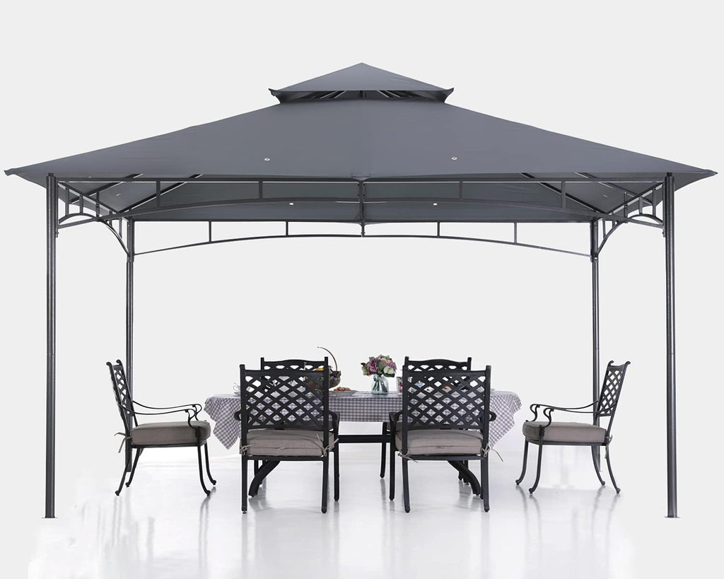 ABCCANOPY Gazebos for Patios 10x12 - Outdoor Steel Frame Gazebo for Lawn Backyard Garden Deck (Dark Gray)